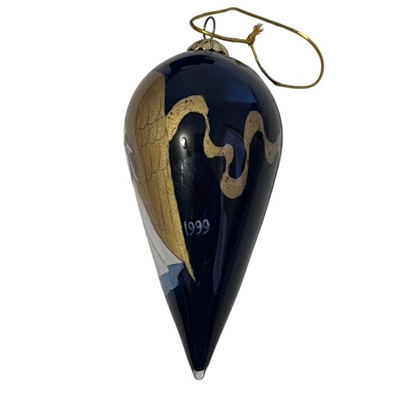 Pier 1 Li Bien Hand-Painted Blown Glass 1999 Angel Harp Christmas Ornament w box - Picture 2 of 5